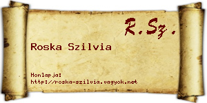 Roska Szilvia névjegykártya